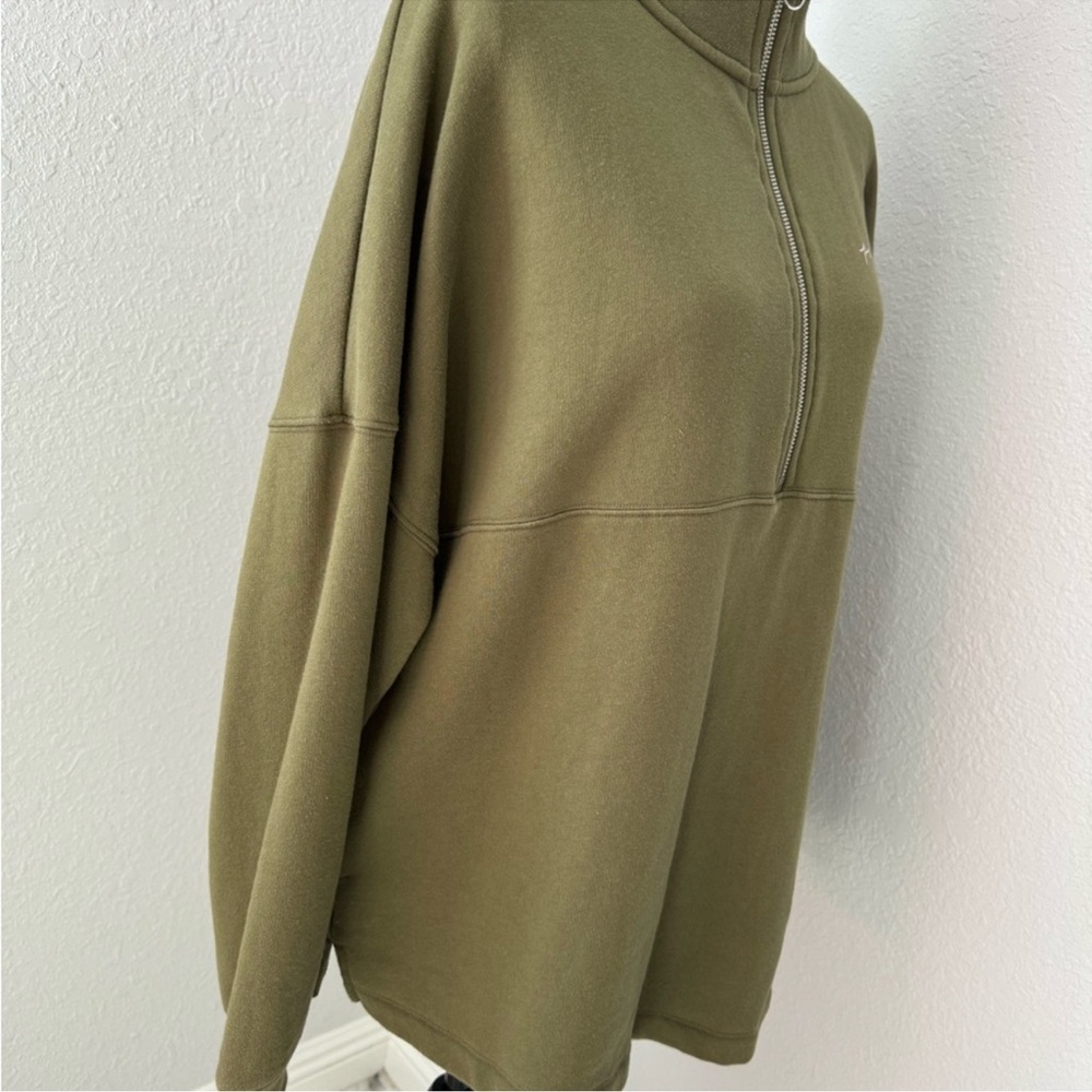 Pink Olive Green Half-Zip Pullover - image 5